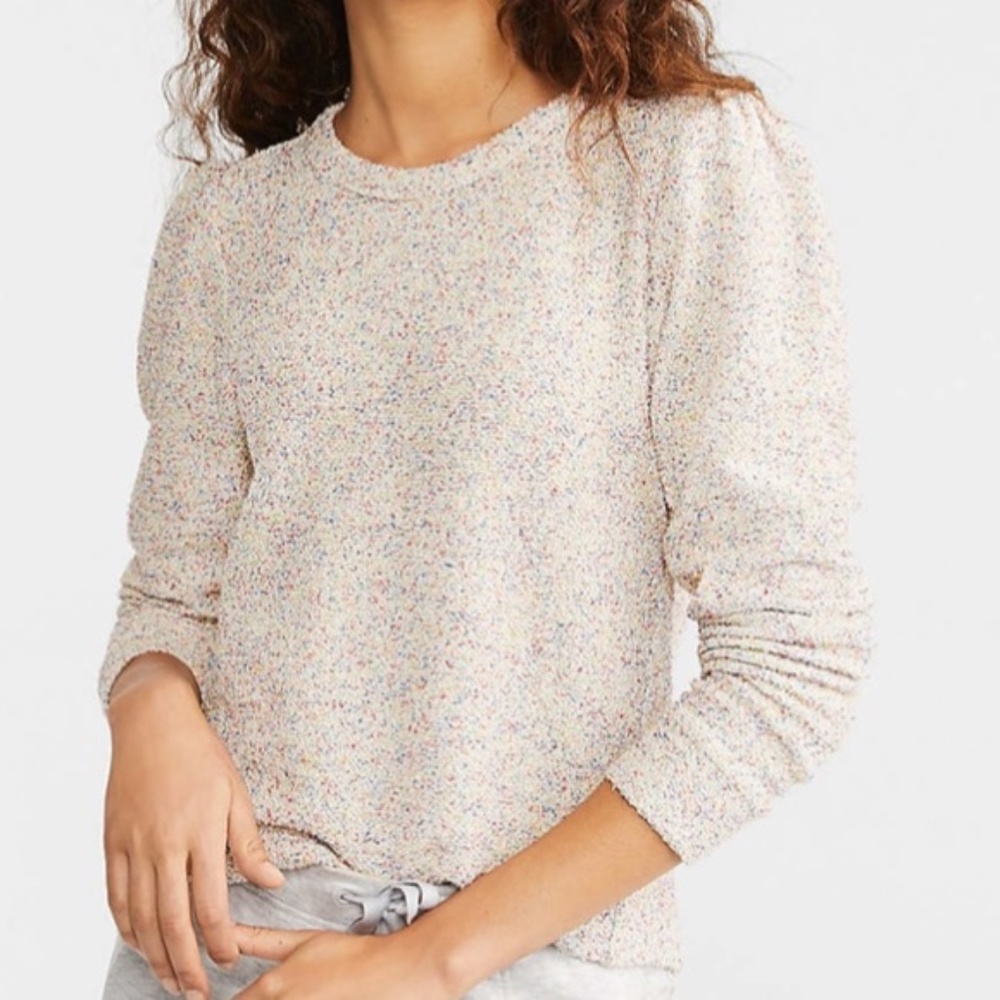 Lou & Grey Rainbow Sprinkle Puff Sleeve Terry Top